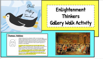 Preview of Enlightenment Thinkers Gallery Walk & Note Taking Sheet