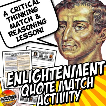 Preview of Enlightenment Thinkers Quote Match Activity Critical Thinking & Common Core