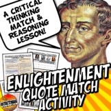 Enlightenment Thinkers Quote Match Activity Critical Think