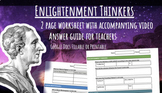 Enlightenment Thinkers: Video Worksheet