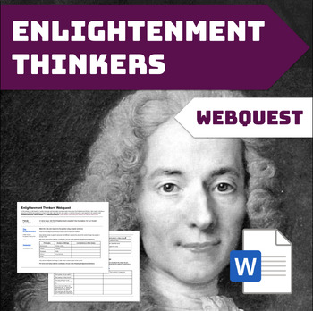 Preview of Enlightenment Thinkers Webquest