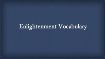 Preview of Enlightenment Vocabulary Slides and Quizzes