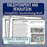 Enlightenment and Revolution Vocabulary Unit