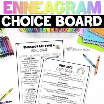 Preview of Enneagram Choice Board - Project Menus for Personality Types
