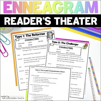 Preview of Enneagram Reader Theater Scripts & Skits with Comprehension Passages