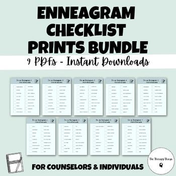 Preview of Enneagram Types Checklists Bundle