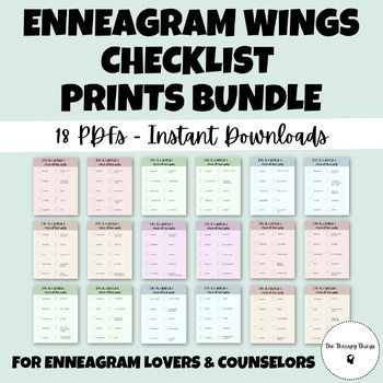 Preview of Enneagram Wings Checklists Prints Bundle