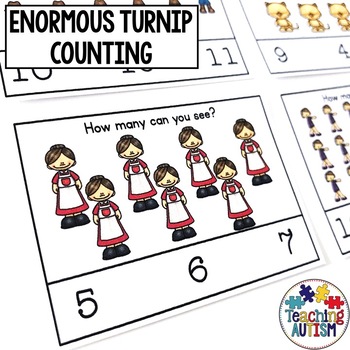 Preview of Enormous Turnip Math Counting Task Cards
