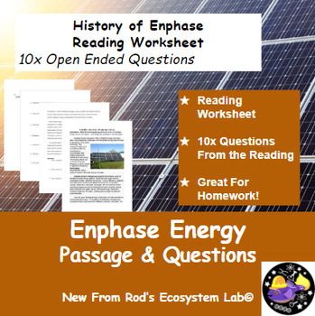 Preview of Enphase Energy Scientific Innovation & History Reading Worksheet **Editable**