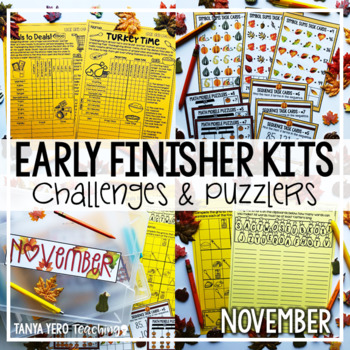 Preview of Thanksgiving Activities | Early Finisher Activities | Math Enrichment | November