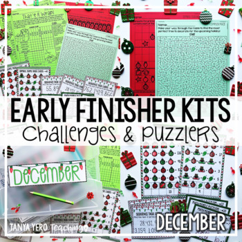 Preview of Christmas Activities | December Math Early Finisher Activities Enrichment