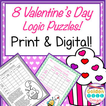 Preview of Enrichment Activities Valentine's Day Logic Puzzles Digital and Print