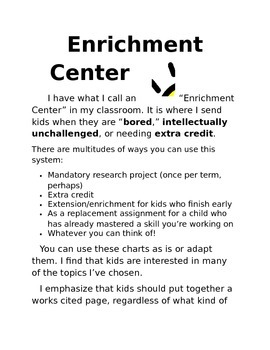 Preview of Enrichment Center