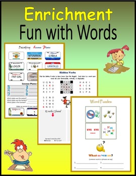 Preview of Enrichment - Fun with Words