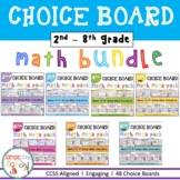 Math Project Choice Board Bundle for Distance Learning