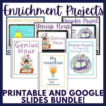Preview of Enrichment Creative Writing Project Bundle! Google Slides and Printable!