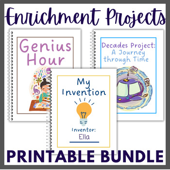 Preview of Enrichment Writing Projects! Printable Bundle!