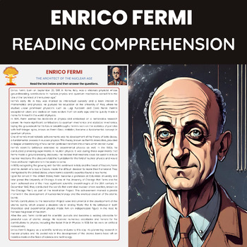 Preview of Enrico Fermi Biography Italian American Heritage Reading Comprehension Physicist