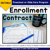 Enrollment Contract for Preschool or Child Care EDITABLE