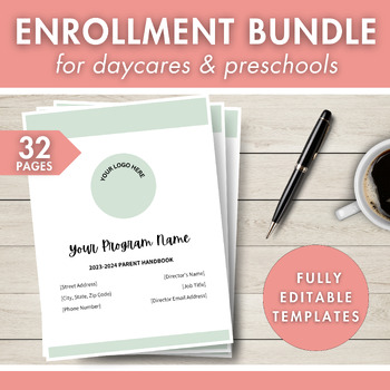 Preview of Enrollment & Registration Bundle for Preschool and Daycares｜Canva Template