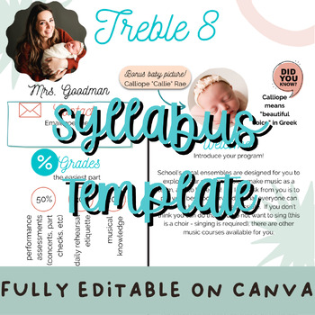 Preview of Ensemble (Choir, Band, Orchestra) Syllabus Template - Editable on Canva