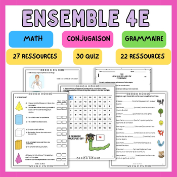 Preview of Ensemble Math, Grammaire, Quiz Conjugaison 4e
