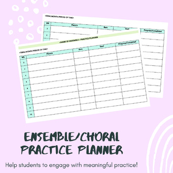 Preview of Ensemble Music Practice Planner