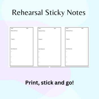 Preview of Ensemble Rehearsal Sticky Notes