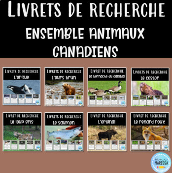 Preview of Ensemble: animaux canadiens - Livrets de recherche animaux