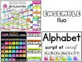 Ensemble fluo - Horaire, calendrier et alphabet
