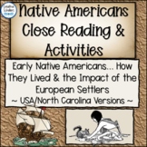 Native American Close Reading Passages Activities | USA  N