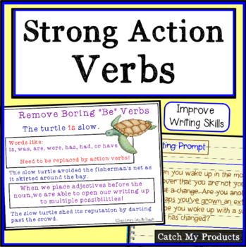 Preview of Strong Verbs Writing for PROMETHEAN Board