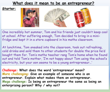 Preview of Enterprise: Entrepreneurs - Careers (PowerPoint, worksheets, activities)