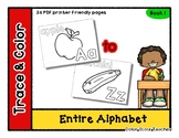 Entire Alphabet - Color and Trace - 26 pages   *oc