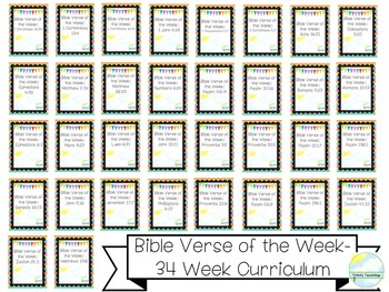 Preview of Entire Bible Verse of the Week Curriculum-34 Weeks of Bible Study Worksheets