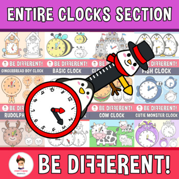 Preview of Entire Clocks Sets Section Lifetime License Growing Bundle Clipart