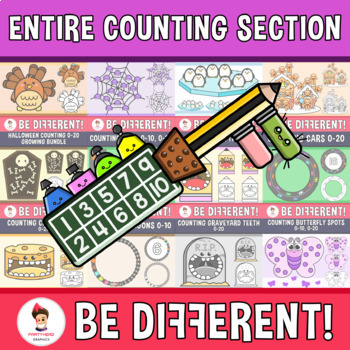 Preview of Entire Counting Section Lifetime License Growing Bundle Clipart