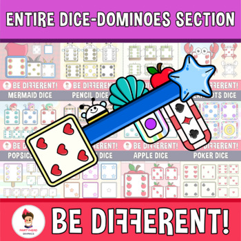 Preview of Entire Dice-Dominoes Section Lifetime License Growing Bundle Clipart Math
