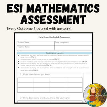Preview of Entire Early Stage One ES1 Mathematics Assessment with NSW Outcomes and Answers