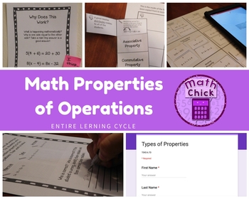 Preview of Entire Learning Cycle on Math Properties of Operations TEKS 6.7D Inc. Technology