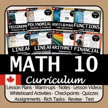 Preview of Entire BC Math 10 Curriculum | BC Canada | Differentiated, Hands-on, Engaging!