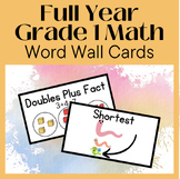 Entire School Year Grade 1 Math Word Wall Cards for bullet