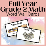 Entire School Year Grade 2 Math Word Wall Cards for bullet