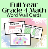 Entire School Year Grade 4 Math Word Wall Cards for bullet