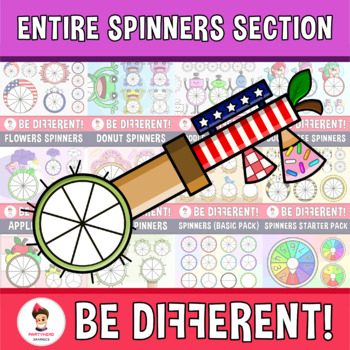 Preview of Entire Spinners Section Lifetime License Growing Bundle Clipart Math