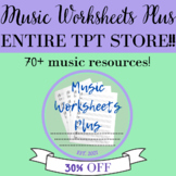 Entire Store! BUNDLE of 80+ Music Worksheet Resources for 