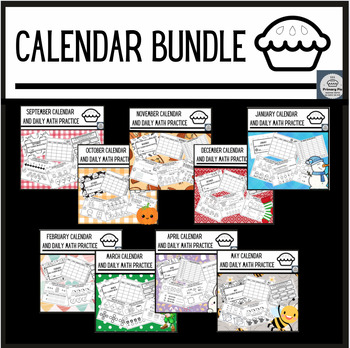 Preview of Entire Year Calendar and Daily Math Practice Bundle