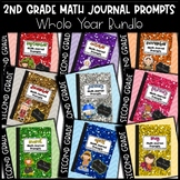 Whole Year Math Journal Prompts Bundle Second Grade