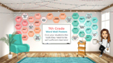 Entire Year Word Wall Bundle ~tropical honeycomb theme~ 7th grade