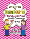 Go Math Common Core Lesson Plans K Kindergarten Entire Yea
